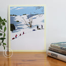 Snow Kids Art Print 8" x 10" Wall Poster By Alan Claude