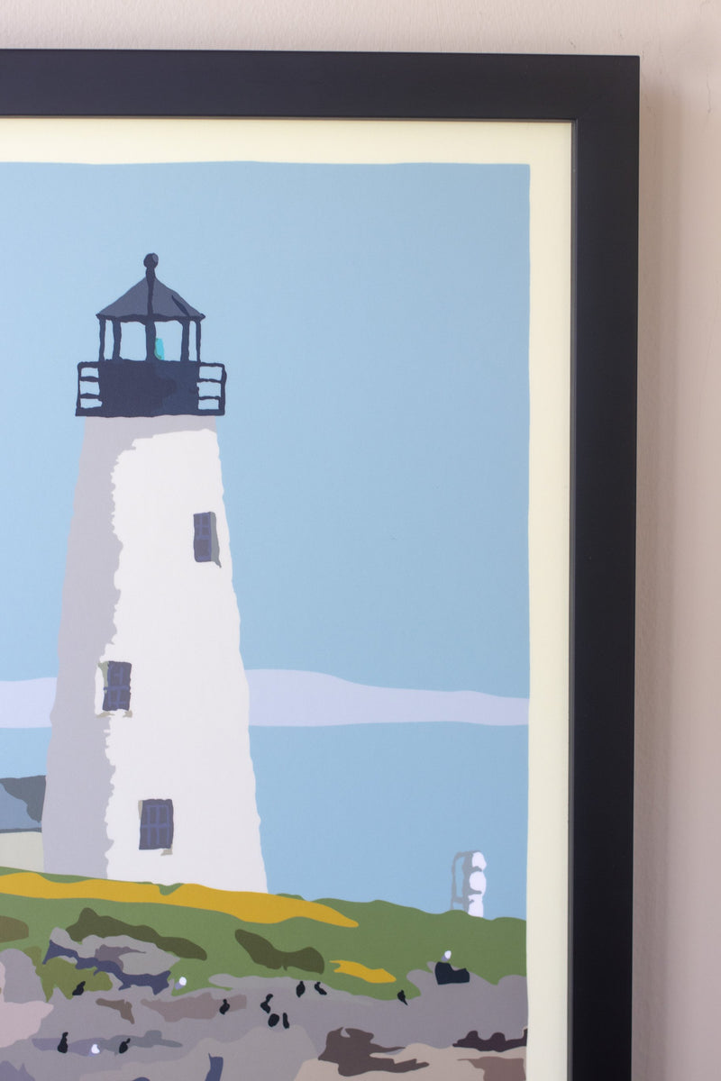 Wood Island Light Art Print 18" x 24" Framed Wall Poster