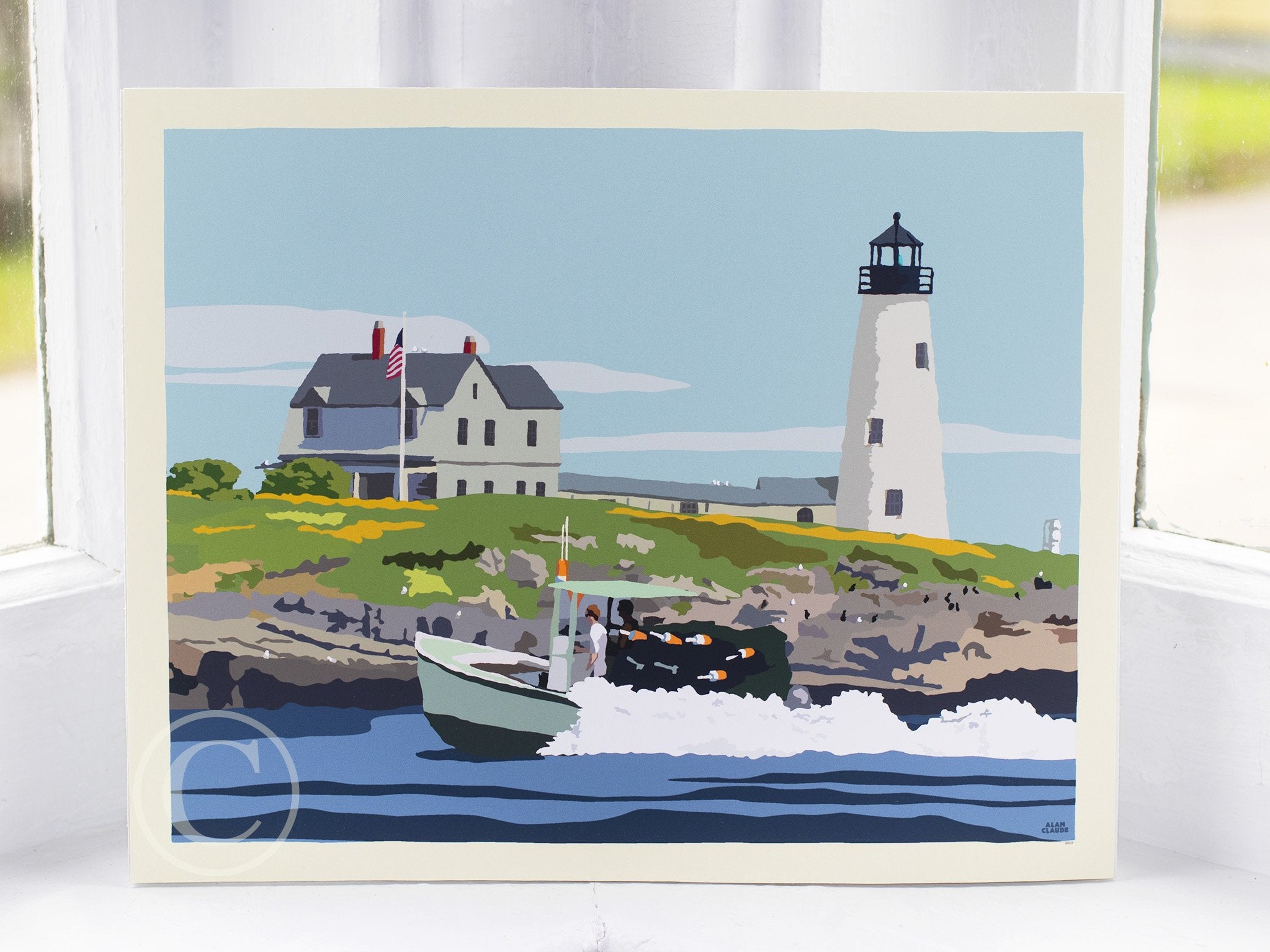 Wood Island Light Art Print 8" x 10" Wall Poster